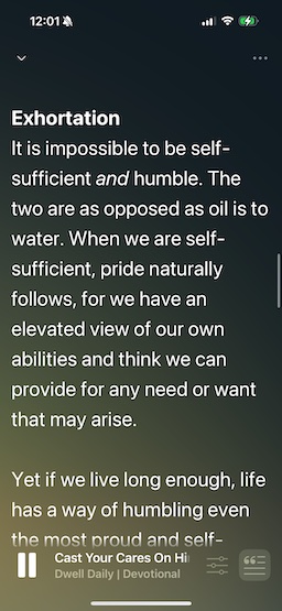 The Dwell app Read Along feature for a guided devotional experience
